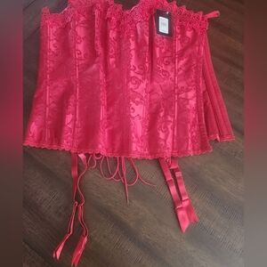 NWT‎ Frederick's Of HW Red Lace Dream Corset Size 40/ LG